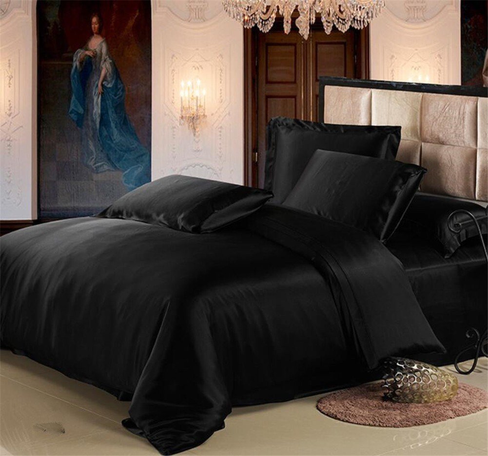 Amazon｜シルク 掛け布団カバー 4点セット シルク繻子織り生地 (布団